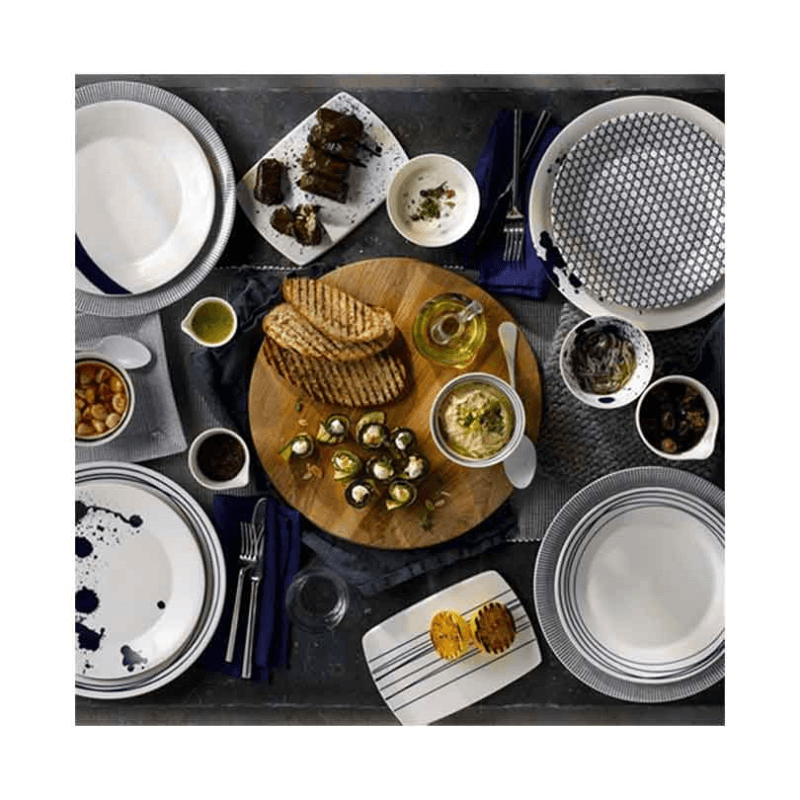 Pacific Mixed 16 Piece Dinner Set, Blue/White