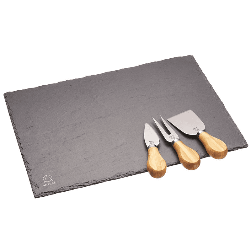 Cheese platter set, 35 x 25cm, Slate And Acacia Wood