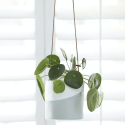 Image showing the Indoor Hanging Pot, Dip Design, Grey/White product.