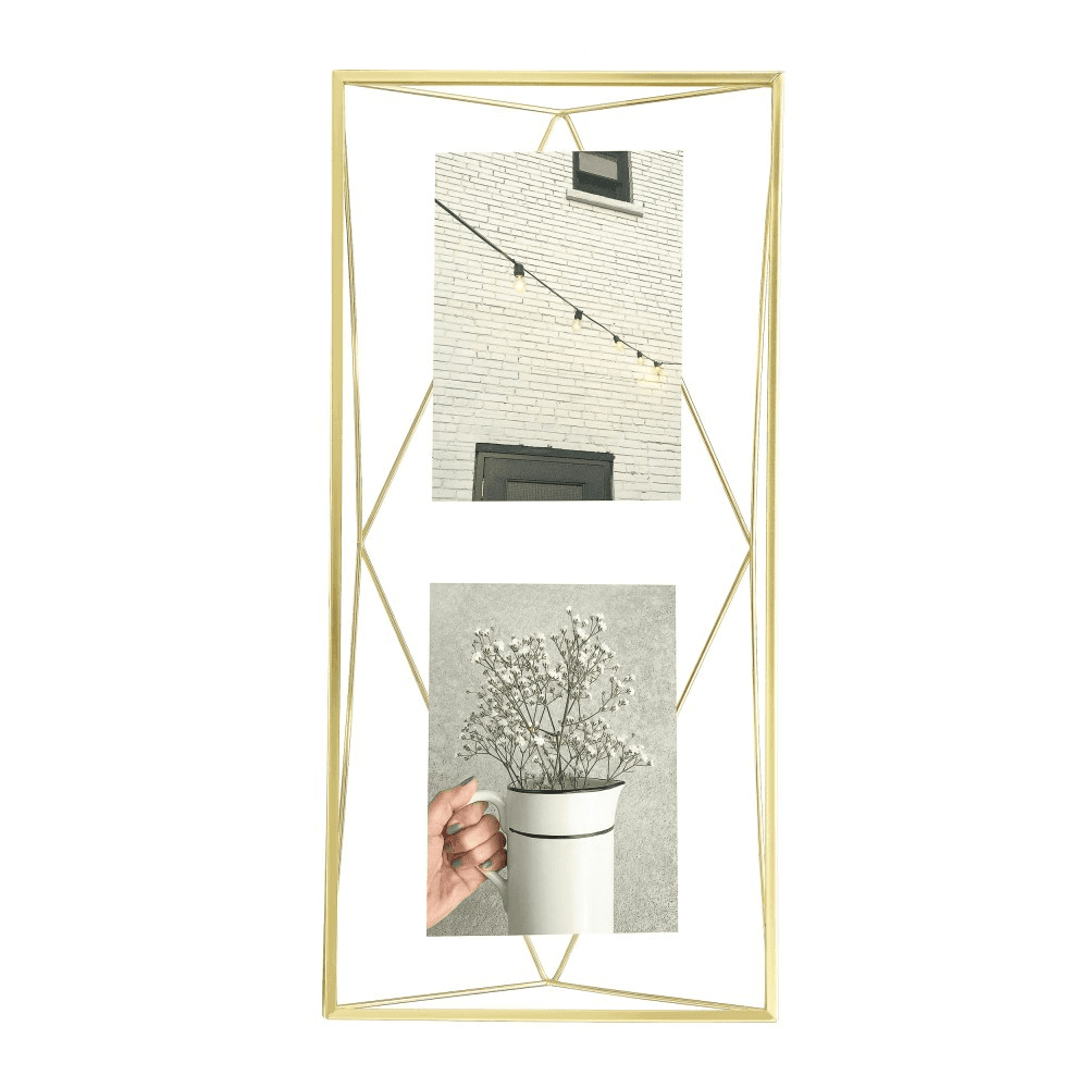 Prisma Photo frame, 48 x 23 x 8cm, Matte Brass
