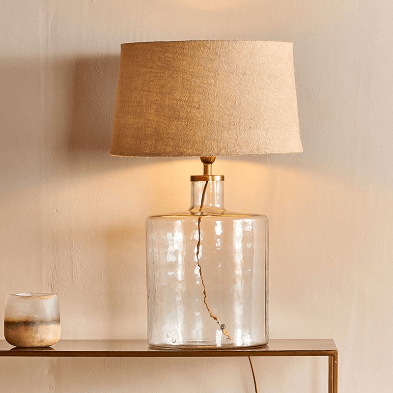 Edina Recycled Glass Table Lamp, H40.5cm, Clear