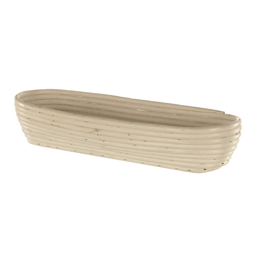 Oval long banneton basket, 40 x 16 x 7.5cm, Natural Cane