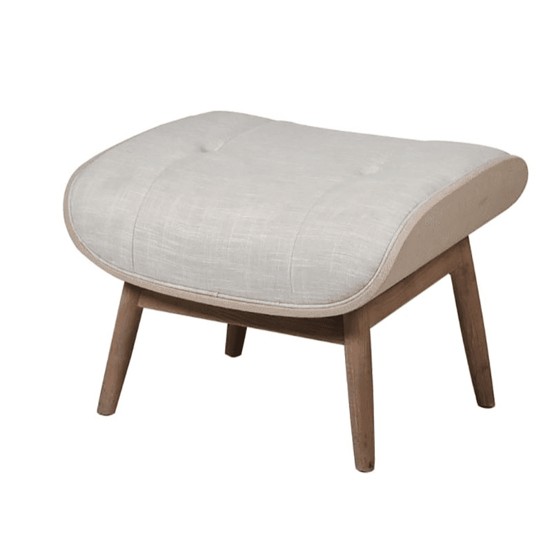 Woven Recliner Chair with Footstool, Cream