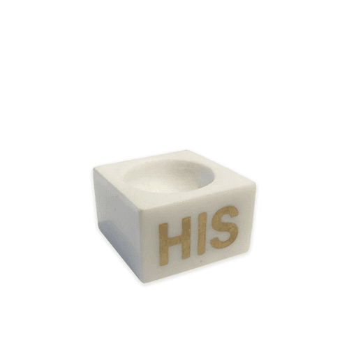 His Egg Cup, L5.5 x W5.5 x H3.5cm, White