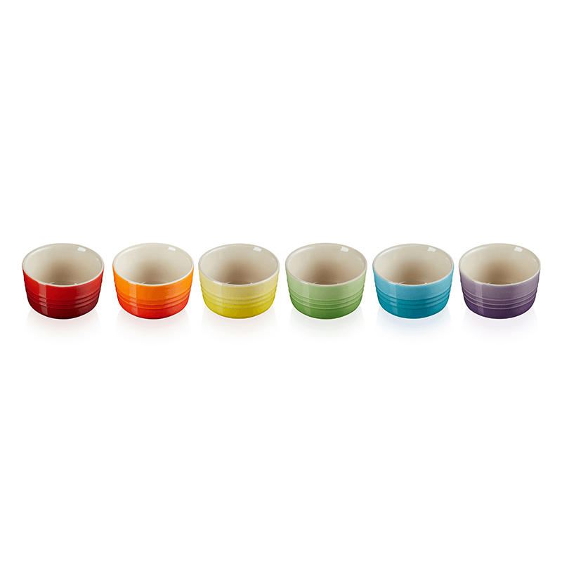 Stoneware Set of 6 mini ramekins, rainbow