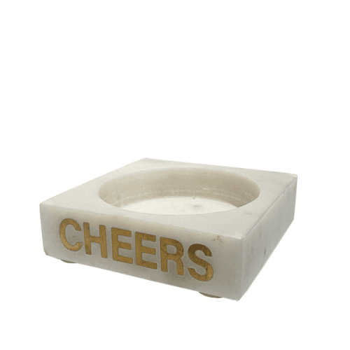Cheers Bottle Holder, L12.5x W12.5 x H3.5cm, White