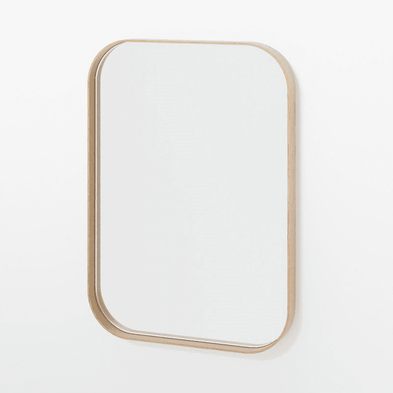 Outlook 55 Rectangular Wall Mirror, Oak