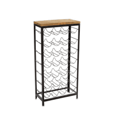 Image showing the Obra Industrial 28 Bottle Wine Rack, Black and Mango Wood product.