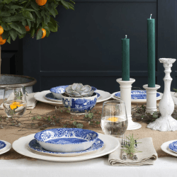 Image showing the Blue Italian Set of 4 cereal bowls, 20cm product.