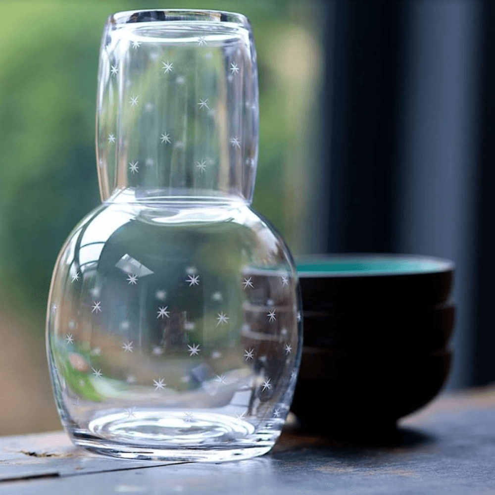 Stars Carafe and glass, 1.3l, crystal
