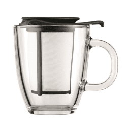 Image showing the Yo-Yo Mug and tea strainer, 35cl, Black product.