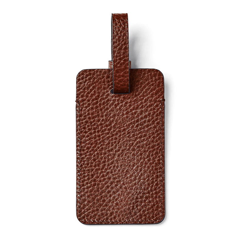 Luggage Tag, H11.5 x W6.5cm, Tobacco Pebble