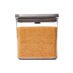 Image showing the Good Grips Pop Square Short Storage Container, 2.6L, Grey product.