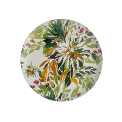 Image showing the Mediterranean Garden Melamine Side Plate, D22cm, Green/Pink product.
