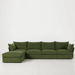Image showing the Model 06 Velvet 4 Seater Sofa With Chaise, Vine product.