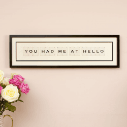 Image showing the You Had Me At Hello Large Frame, W79 x H24cm, Black product.