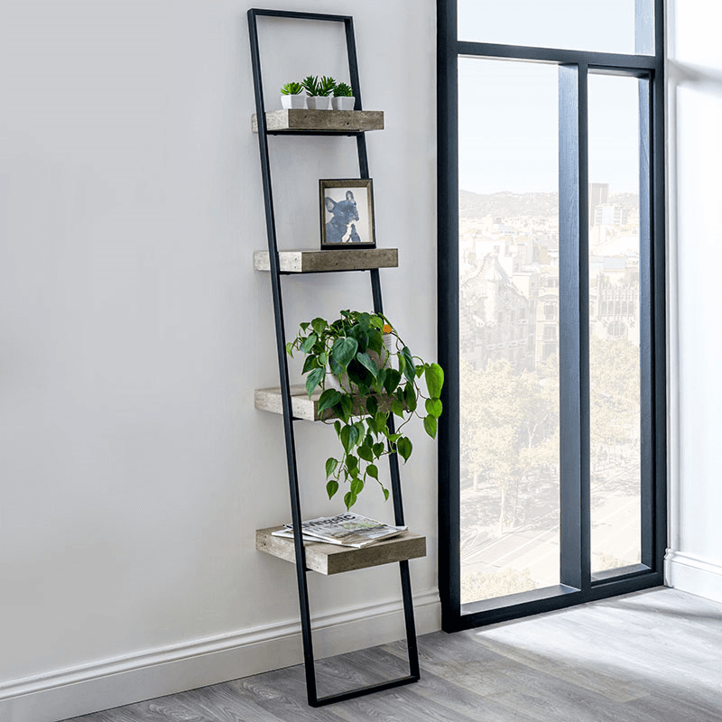 Jersey 4 Shelf Unit, Grey & Black