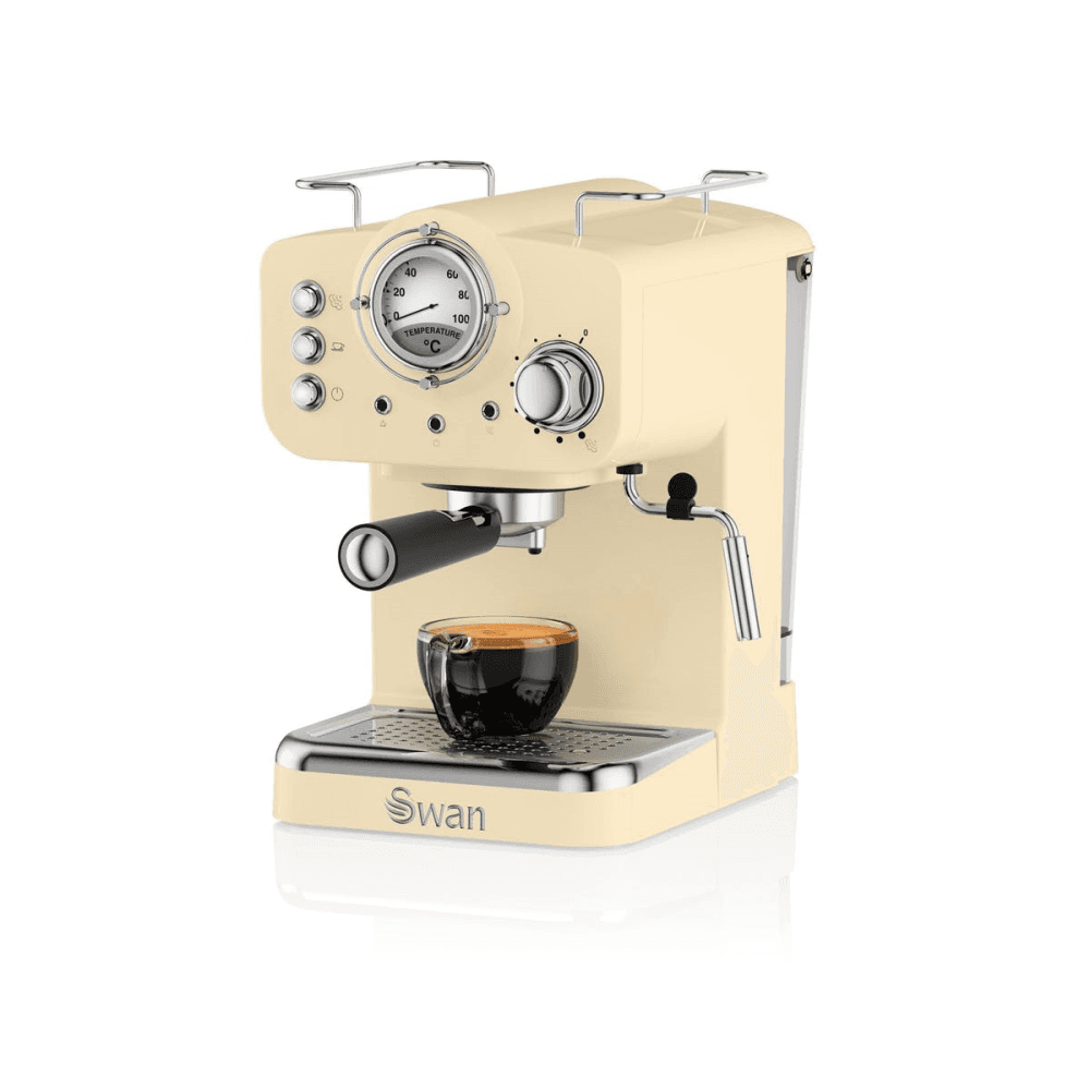 Retro Espresso Machine, Cream