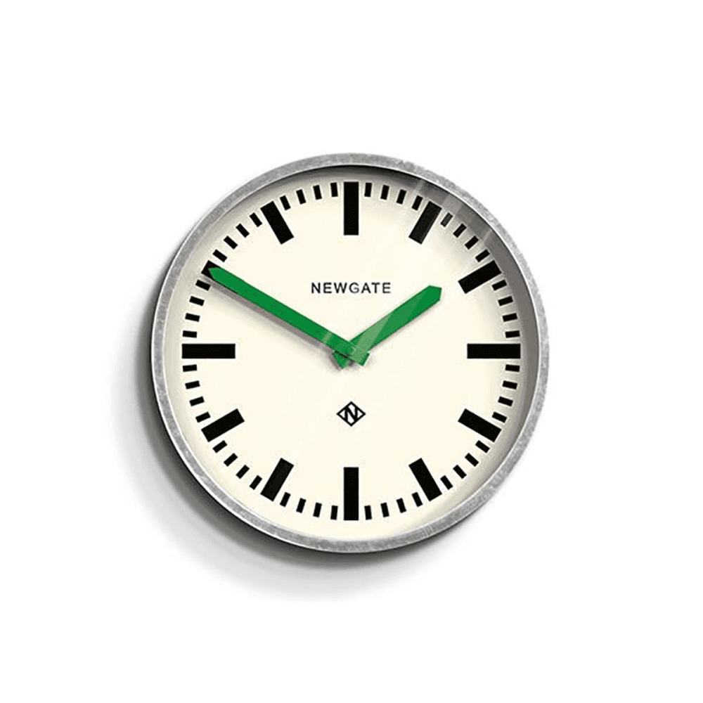 The Luggage Wall clock, D30cm, Galvanised With Green Hands