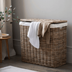 Image showing the Kubu Laundry Basket, H75 x W49.5 x L38cm, Natural product.