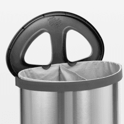 Image showing the Double Laundry Bin, Matt Steel, 55L product.