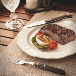 Image showing the Jumbo Steak Forks Set, 6 Piece, Brown product.