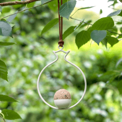 Image showing the Fat Ball Bird Feeder, Pomegranate, White/Blue product.