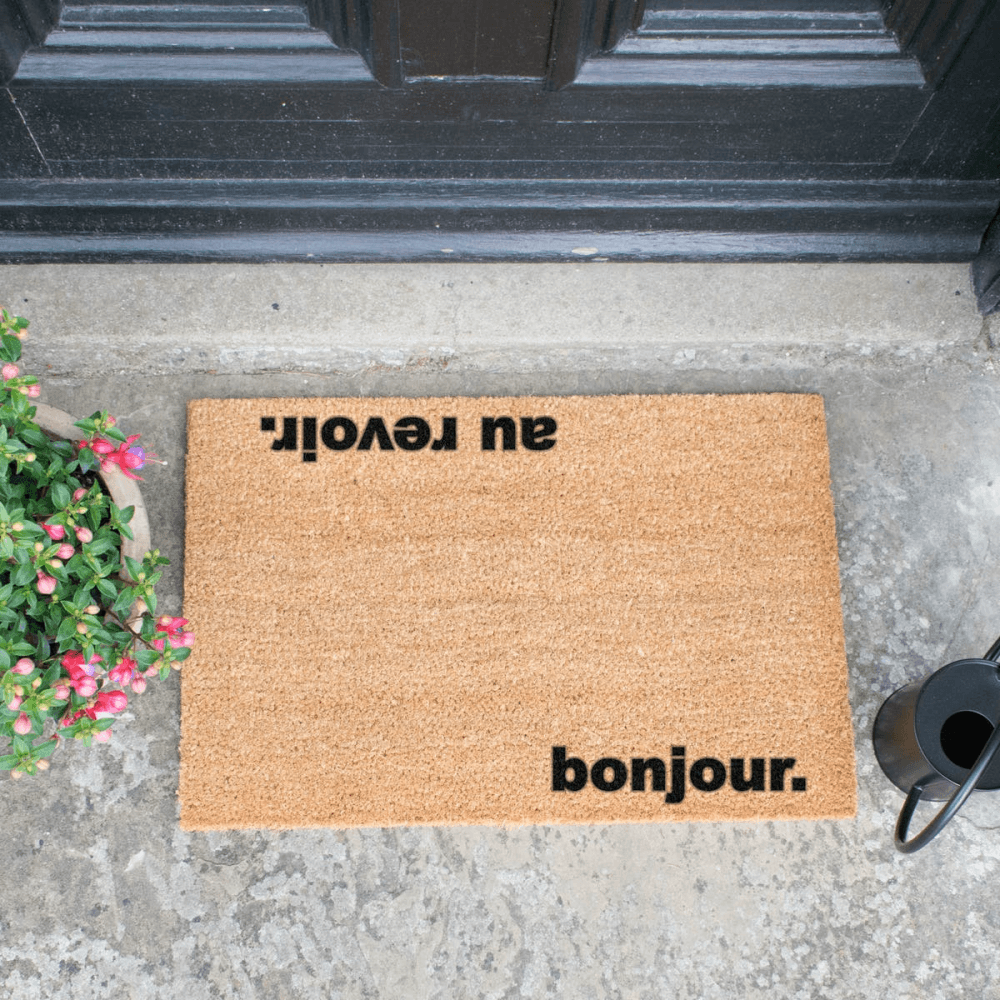 Bonjour, Au Revoir Doormat, L60 x W40 x H1.5cm