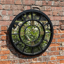 Image showing the Outdoor Clock Mirror, 80cm, Black product.