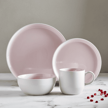 Image showing the Oslo 16 Piece Dinnerware Set, Pink product.