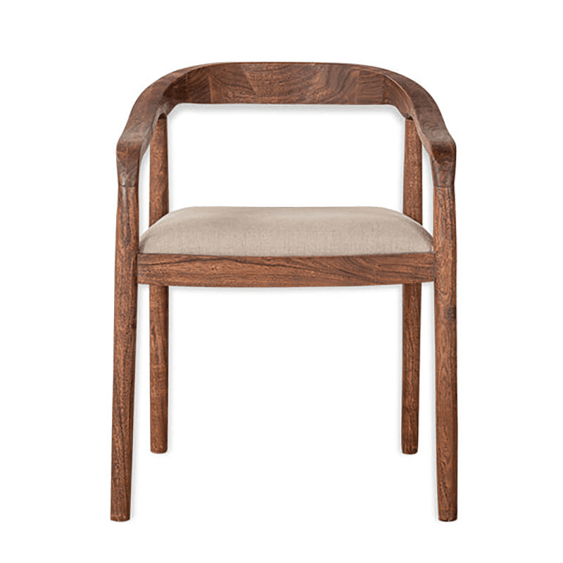 Anbu Acacia Upholstered Dining Chair, Washed Walnut