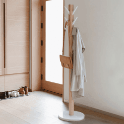 Image showing the Flapper Coat Rack, H168cm, White & Natural product.