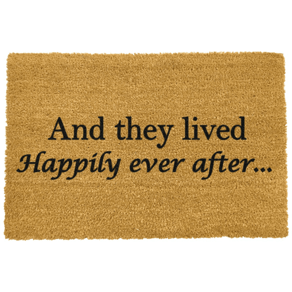 Happily Ever After Doormat, L60 x W40 x H1.5cm, Black/Brown