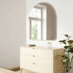 Image showing the Hubba Arched Mirror, 87 x 92cm, Brass product.