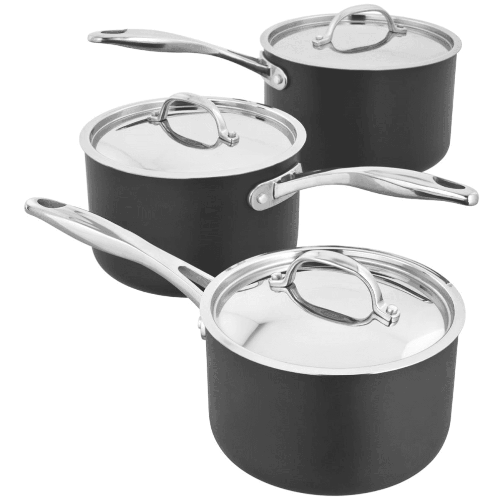 6000 Range 3 piece cookware set, Hard Anodised