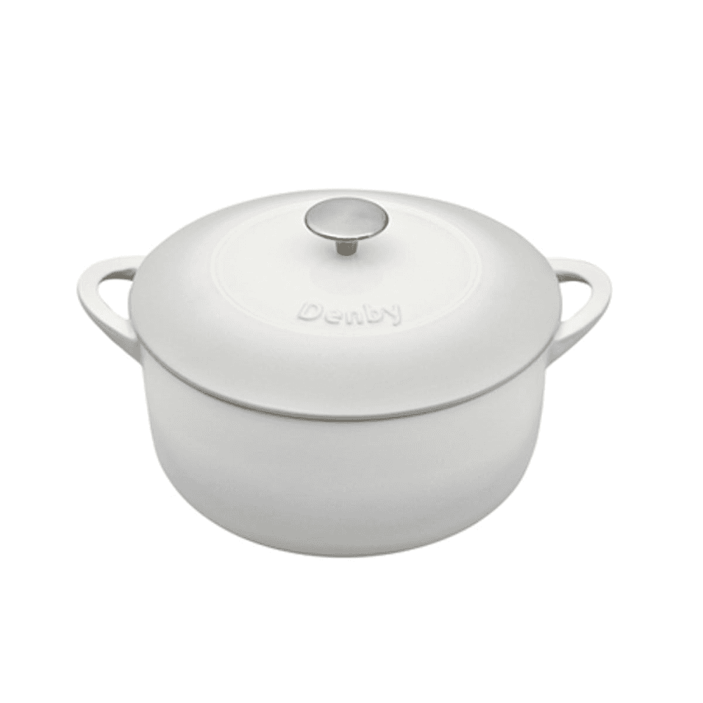Natural Cast Iron Round casserole dish, D26cm, Light Grey