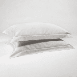 Image showing the The Edged 300 Thread Count Sateen Oxford Border Pair of Pillowcases, Standard, Dove grey product.