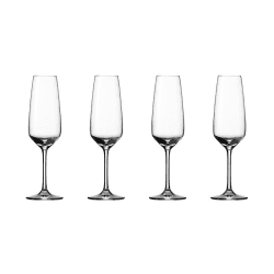 Image showing the Vivo Voice Set of 4 Champagne Flutes, 360ml, Clear product.