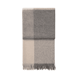 Image showing the Blocks Throw, H190cm x W130cm, Camel/Grey product.
