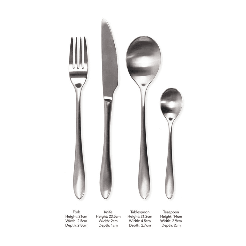 16 Piece  Cutlery Set, Brushed Silver