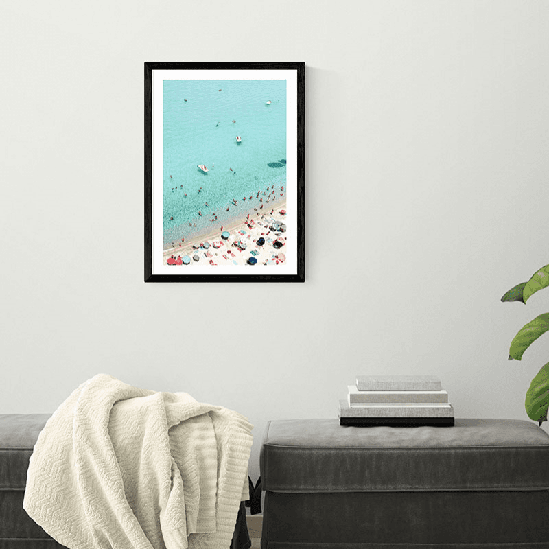 Sisi and Seb Beach Scene Print, A2, Black Frame