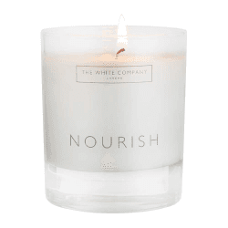 Image showing the Nourish Candle, 140g H8.5 x W7 x L7cm, White product.