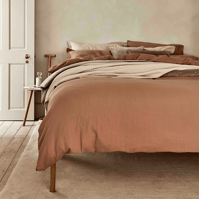 Organic Retreat Fitted Sheet, Super King, Clay