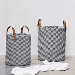 Image showing the Rudon Laundry basket, D35 x H45cm, Grey product.