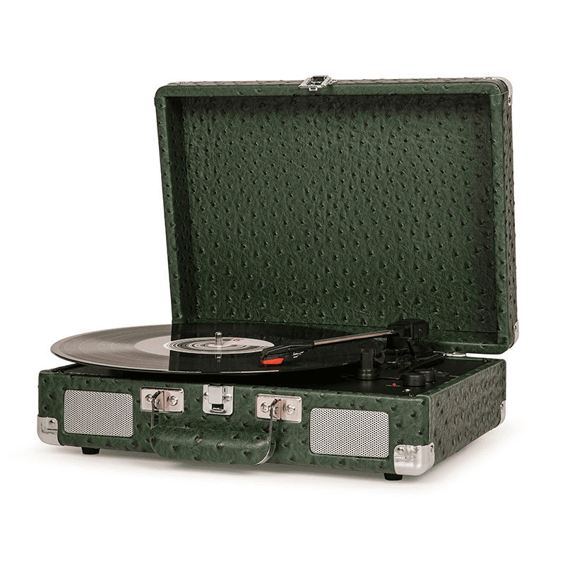 Cruiser Deluxe Plus Portable Turntable, Green Ostritch