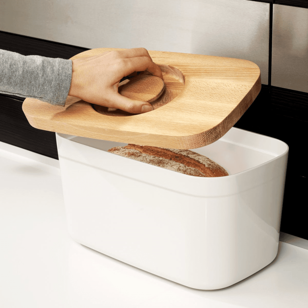 Bread bin, White