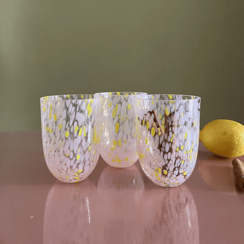 Confetti Set of 6 Tumblers, 200ml, Rosa & Yellow