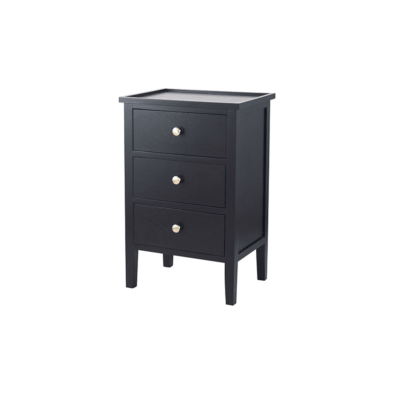 Chelmsford Bedside Table, Satin Black