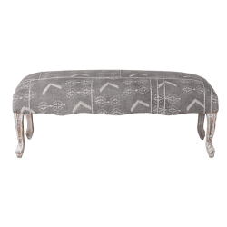 Image showing the Zuri Patterned Carved Bench, Grey product.