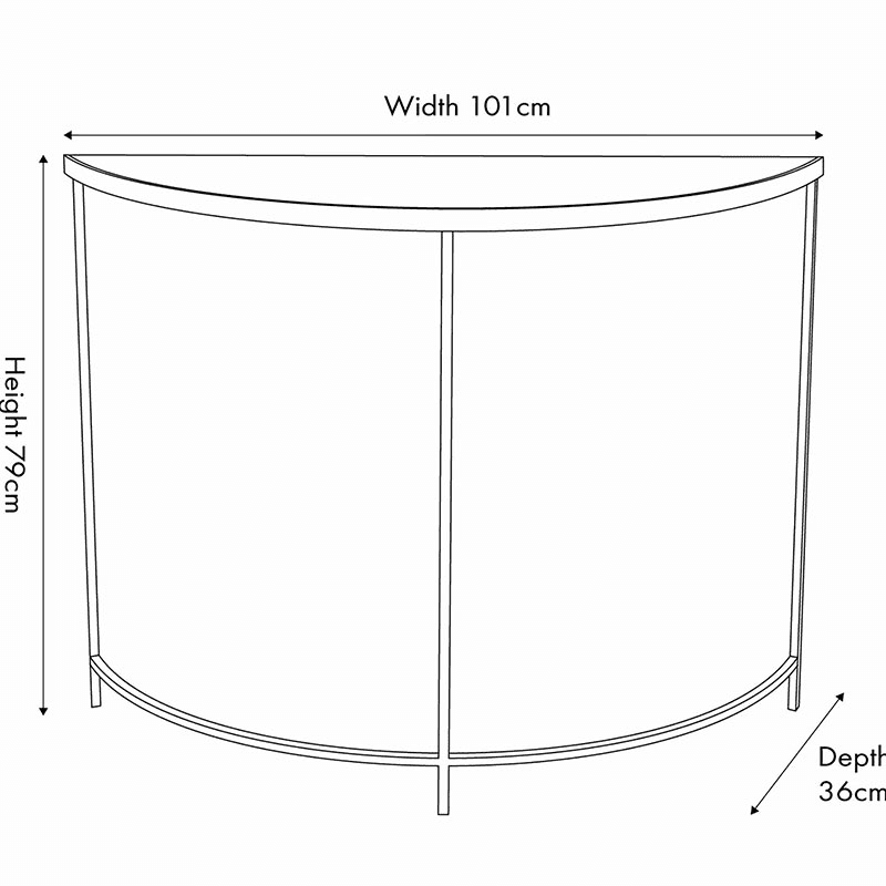 Marazzi Half Moon Console Table, Black
